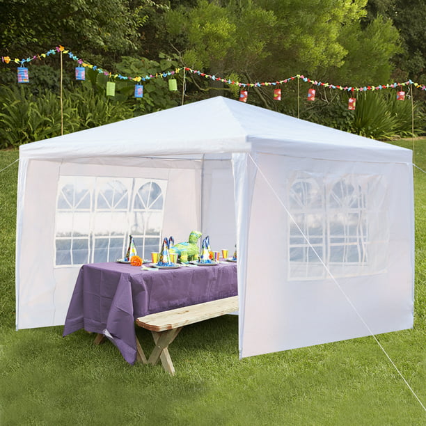 10’ x 10’ Easy Pop Up Gazebo Canopy Party Tent with Sidewalls Garden Lawn Yard